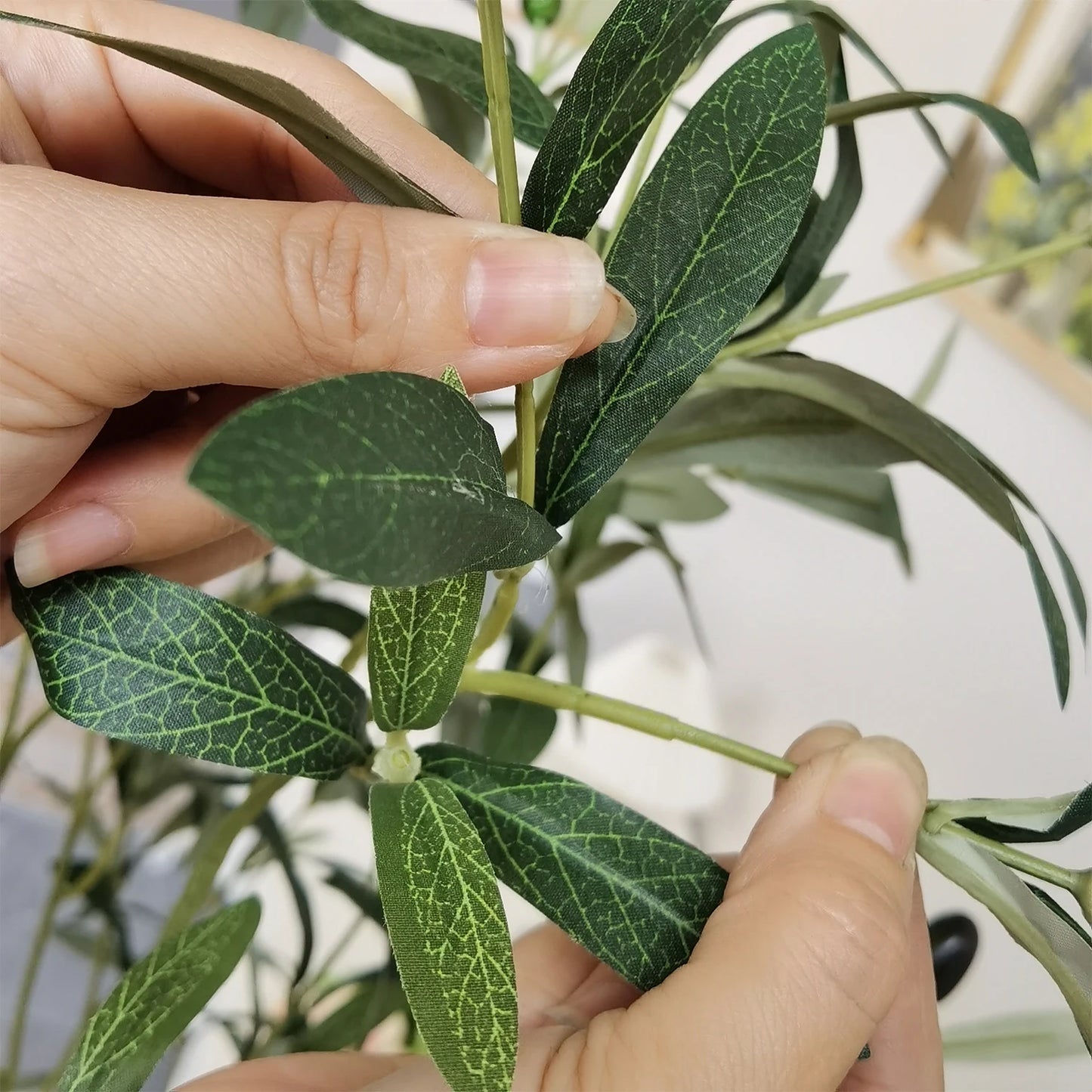120-180CM Artificial Olive Tree Branch Without Pot Modern Minimalist Fake Plant for Home garden Living Room Balcony shops Decor