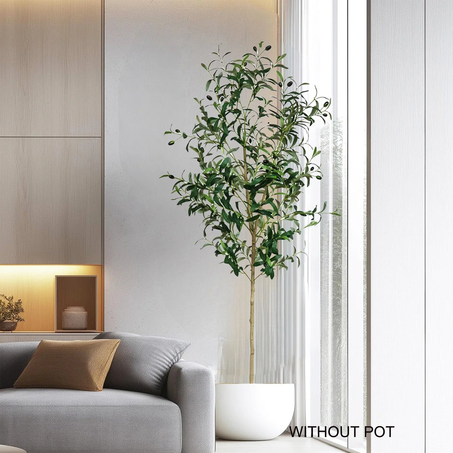 120-180CM Artificial Olive Tree Branch Without Pot Modern Minimalist Fake Plant for Home garden Living Room Balcony shops Decor