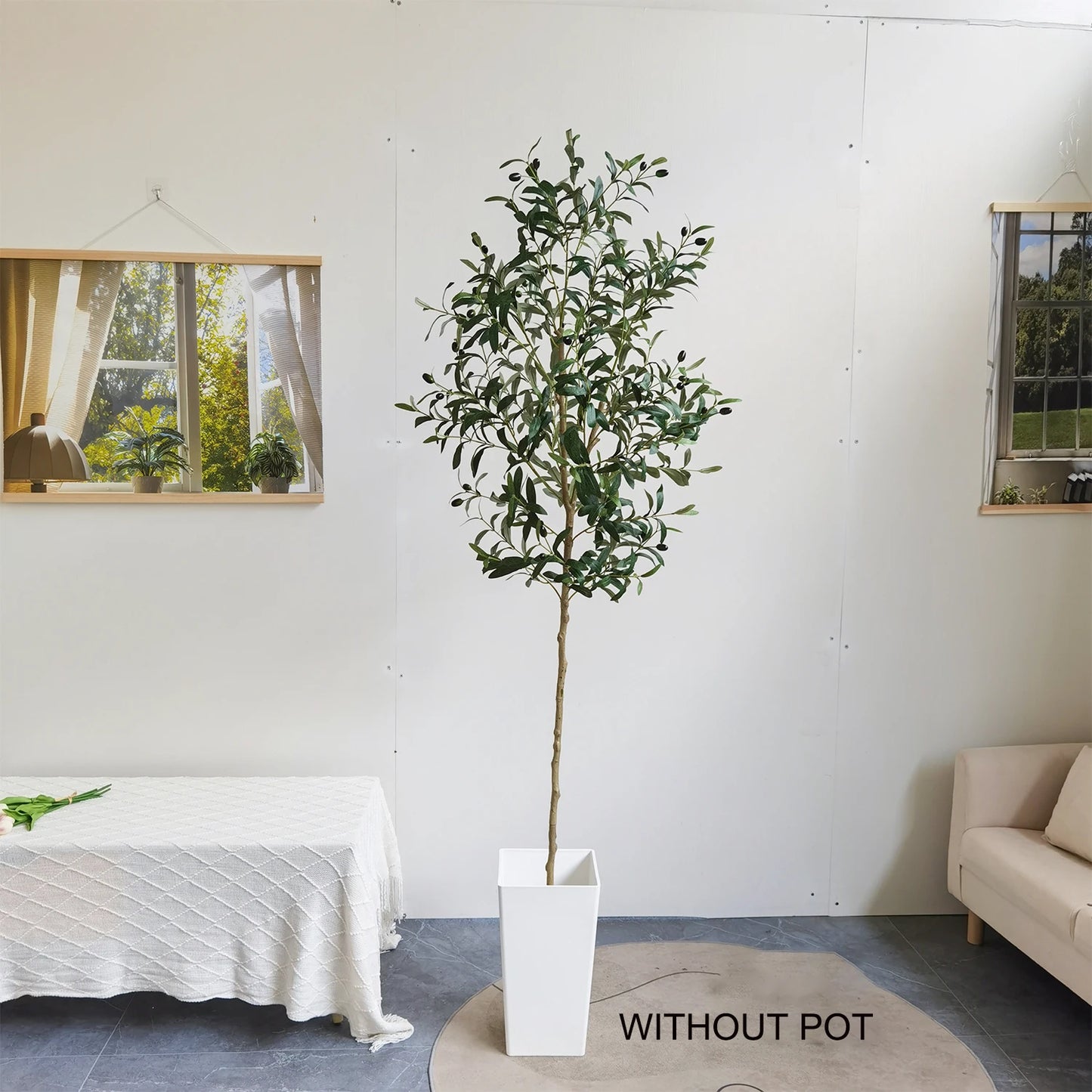 120-180CM Artificial Olive Tree Branch Without Pot Modern Minimalist Fake Plant for Home garden Living Room Balcony shops Decor