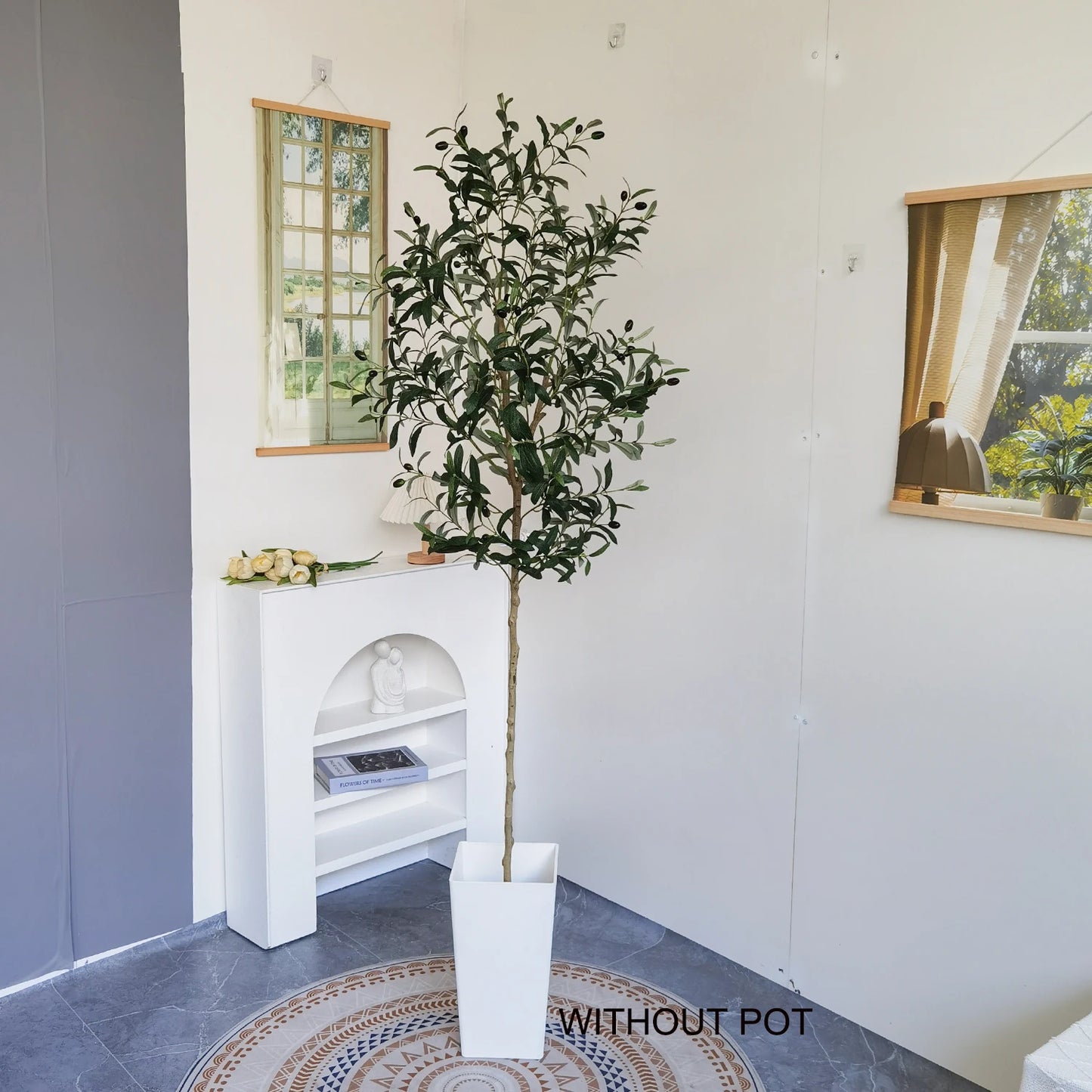 120-180CM Artificial Olive Tree Branch Without Pot Modern Minimalist Fake Plant for Home garden Living Room Balcony shops Decor